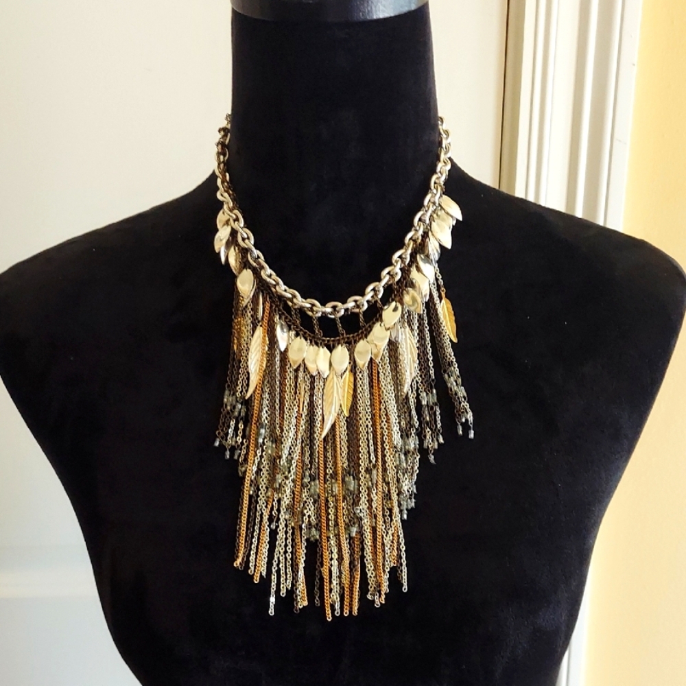 Express Gold and Silver Cascading Necklace Only Worn 1 Or 2 Times Mint Condition